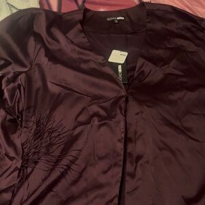 Plum satin two piece set